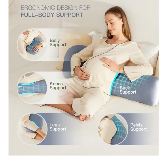 CozyRest Pregnancy ‘H-Shape Pillow’ Full Body Pillow-Light Gray - Picture 7 of 11